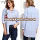 Hot popular embroidered long sleeve turn down collar button placket casual blouse for women